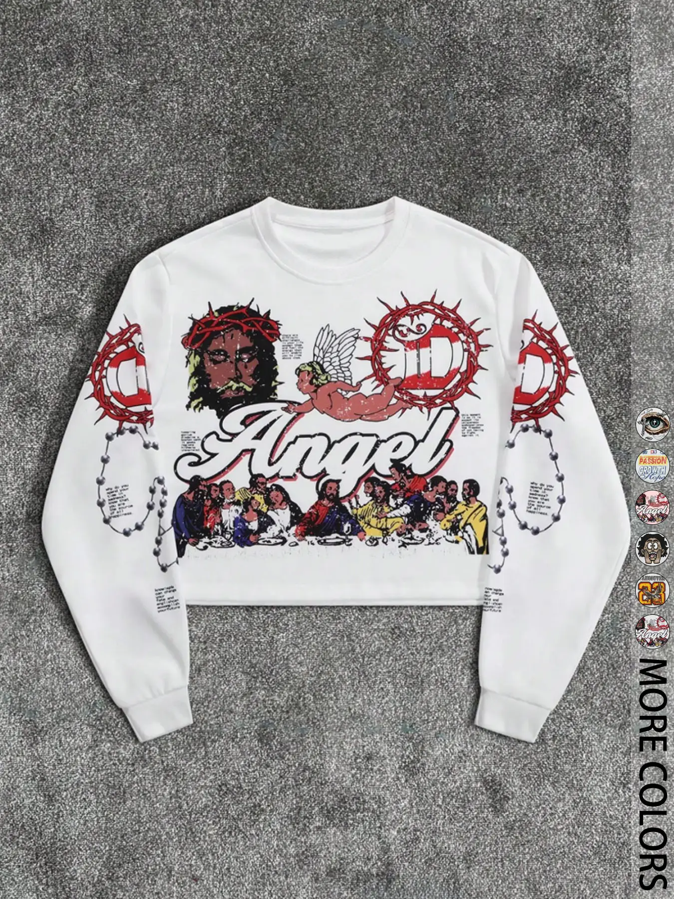 Men's Cartoon Print Round Neck Crop Sweatshirt, Casual Fitted Sweatshirt, Graphic Streetwear Casual Long-Sleeve Pullover for Fall & Winter, Men's Daily Wear Top, Casual Print Clothes