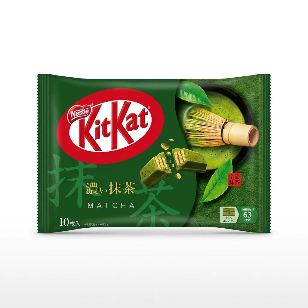 Nestlé KitKat Traditional Matcha Blend Chocolate Flavored Snacks, 10-Piece Box with Individual Bars - Japan-Sourced, Antioxidant, Healthier Choice, Ambient Temperature Storage Compatible, Suitable for All Ages