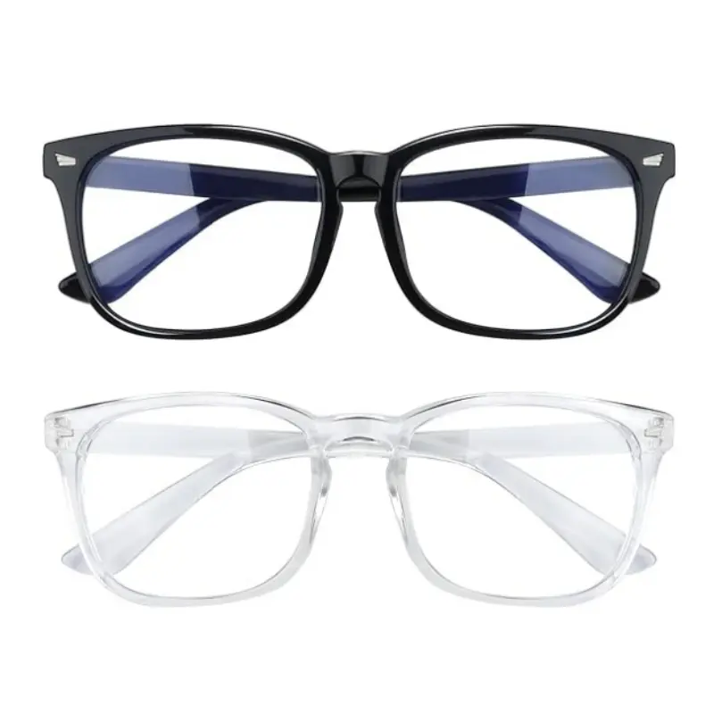 Men's Blue Light Blocking Eyeglasses - Lightweight Durable Rx-Able Polycarbonate Frame, Amber Tint HD Lens, UV400 Eye Strain Protection, Sturdy Springy Arms, for Gaming/Screen Time, Gamer Stuff, Fashion Eyewear Accessory, Lightweight Durable Glasses, High