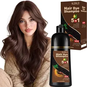 Portable Dark Brown Hair Dye Shampoo 5-in-1, Long-Lasting 3–4 Weeks Gray Coverage, Travel-Friendly Coloring Shampoo for All Hair Types, Gentle Herbal Formula Safe for Damaged Hair, Easy At-Home Use for Women & Men, 6.76 Fl Oz