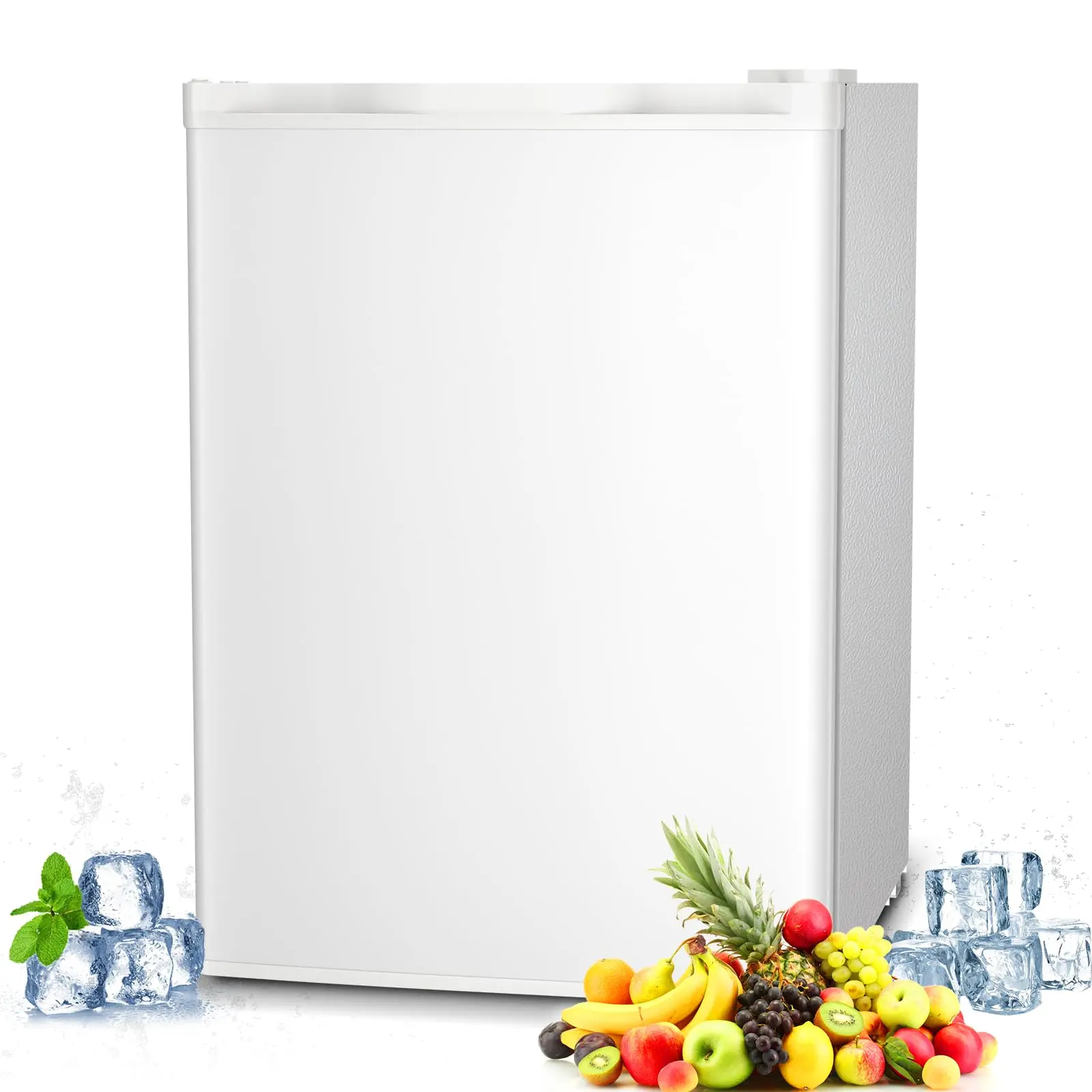 Antarctic Star Mini Fridge - 2.6 Cu.Ft. Single Door Compact Mini-Fridge Freezers with Adjustable Removable Shelves, Plugged-In Beverage Refrigerator Cooler for Bedrooms/Apartment, White, Dorm