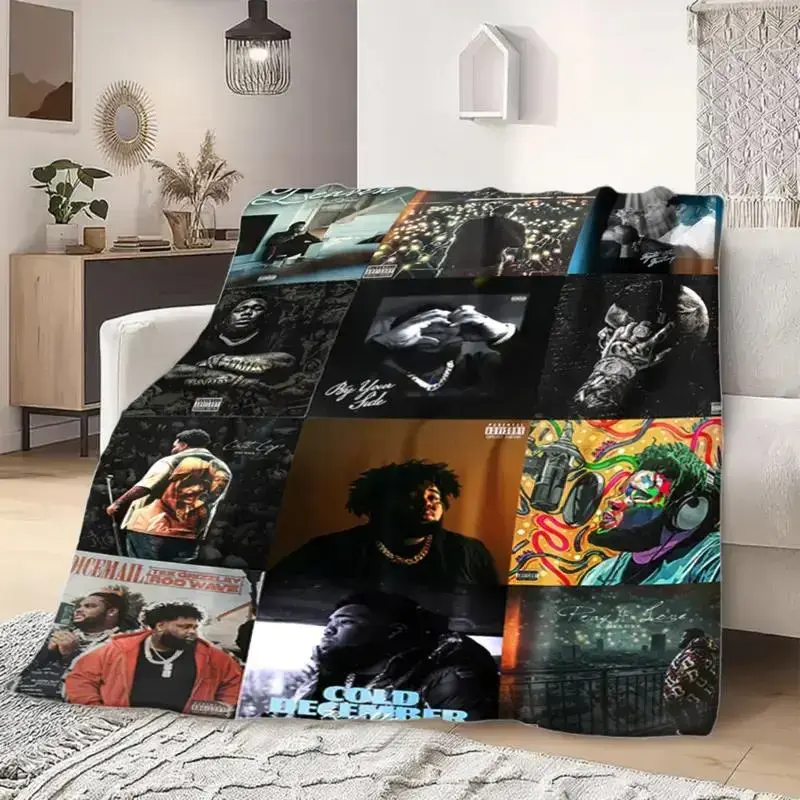 Rod Wave Funny Flannel Throw Blanket, Soft lightweight plush blankets, cooling blankets, bedding, bed accessories, Warm Air-Condition Cover For Teen Couch Bed Sofa Living Room Chair