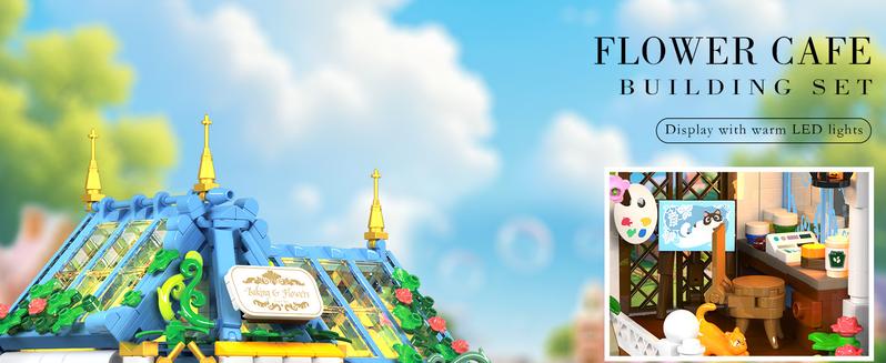 Flower Café House Building Set with LED, 1520 PCS Botanical Coffee Architecture with Openable Design, Floral Bakery Construction Model for Home Decor, Gift for Adults Women Teens Girl Boy 12+ Flower Café House Building Set with LED, 1520 PCS Botanical Coffee Architecture with Openable Design, Floral Bakery Construction Model for Home Decor, Gift for Adults Women Teens Girl Boy 12+