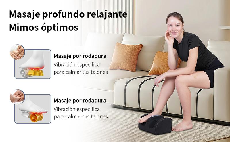 Shiatsu Foot Massager Machine with Soothing Heat Deep Kneading Therapy Enhanced Vibration Motor for Improved Blood Circulation Ideal for Home Office Use Black