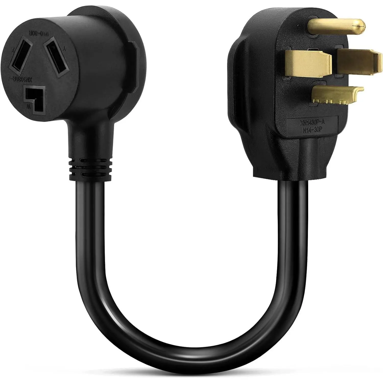 1.5FT 3 Prong to 4 Prong Dryer Adapter, 4 Prong to 3 Prong Dryer Adapter, 14-30P Male to 10-30R Female, Dryer Cord Adapter 4 to 3 Prong, STW 10AWG, 30A, 250V