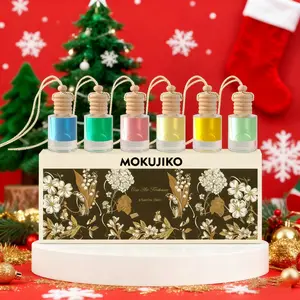 6-piece set of Christmas car aromatherapy essential oils - combines suspended car and home air freshener functions, natural fragrance diffuser for car interiors (suitable for both women and men), Valentine's Day gift