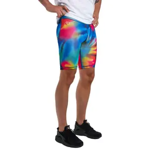Kapow Meggings Atomic Tie-Dye Men's Compression Shorts with Phone & Zip Pockets Eco-Friendly for Gym HIIT Running Cycling