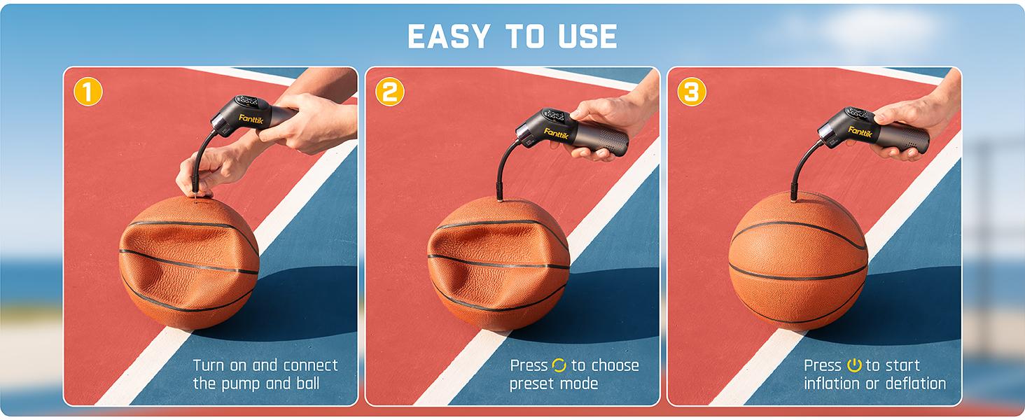 Fanttik X10 Nano Electric Ball Pump Inflation And Deflation, Fast Inflation with Precise Pressure Gauge, Ball Pump for Basketball, Soccer, Football, Volleyball (Max 19.9PSI)-The Trusted Coach's Choice