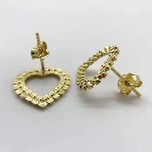 Heart Rollie Earrings Heart-Shaped Stud Earrings for Women Push-Back Style Fashion