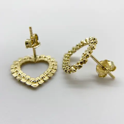 Heart Rollie Earrings Heart-Shaped Stud Earrings for Women Push-Back Style Fashion