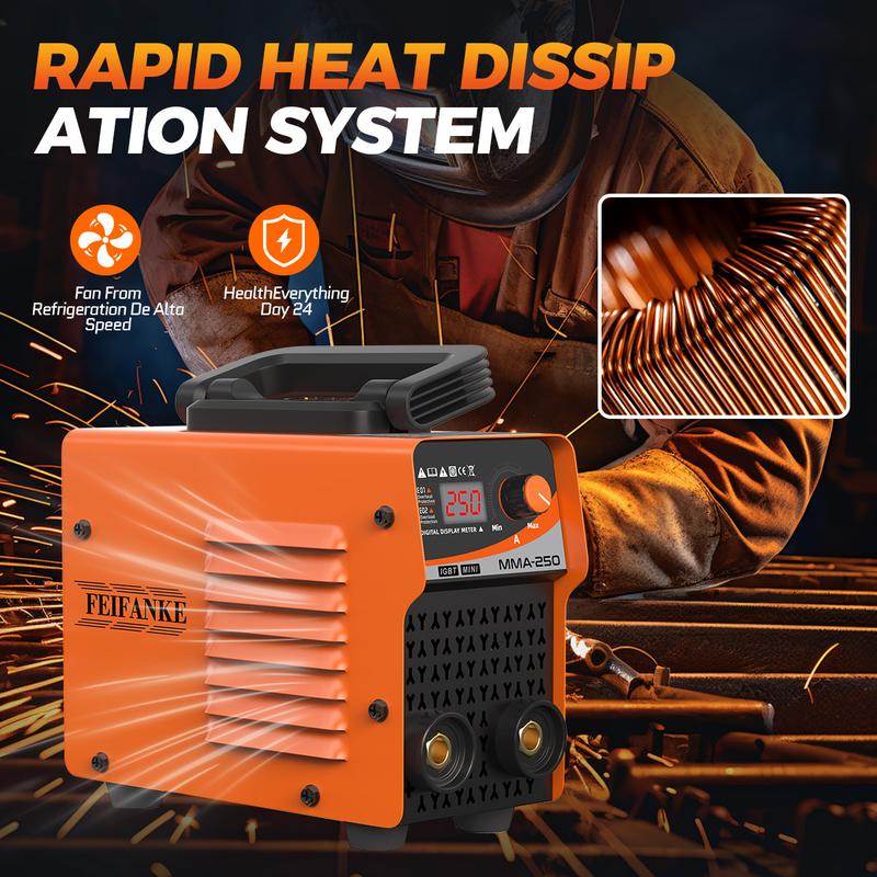 2026 NEW FEIFANKE MMA250A 110v welder machine, Portable MINI IGBT Stick Welding machine, LED Display Digital arc /mma Welder,For home use＆DIY man Gift