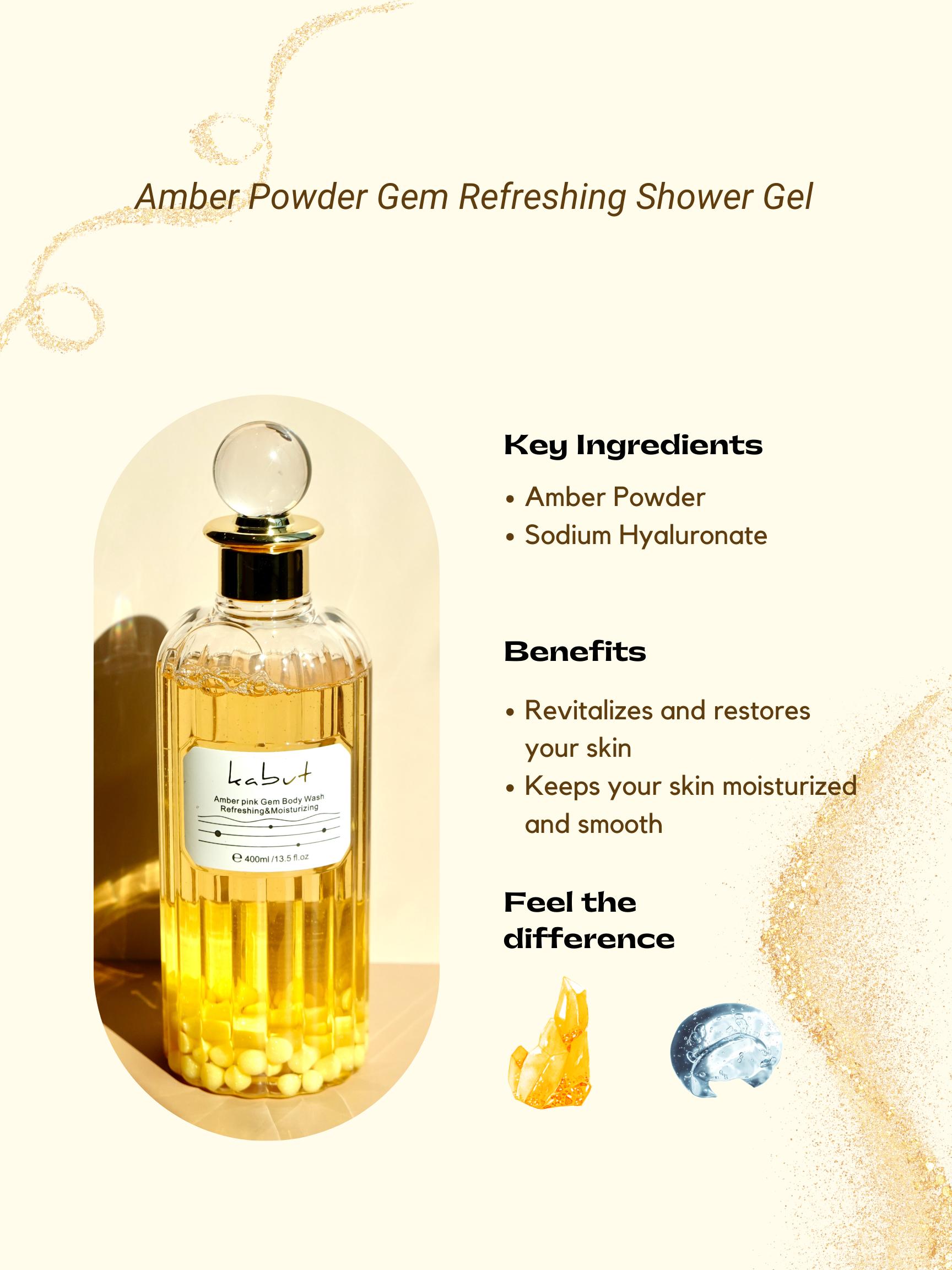 Kabut Amber Powder Gem Refreshing Moisturizing Amino Acid Soothing & Nourishing Fragrance shower gel Aroma Hydrating Moisture Body Care Scent turmeric soap bar girl shower products body wash Silky Gentle