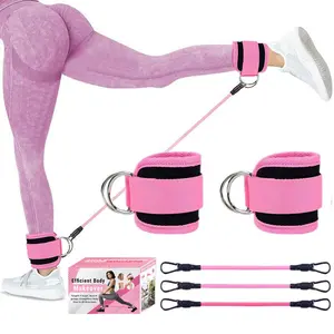 Ankle Resistance Bands with Cuffs - 1 Set for Working Out, Hip Fitness Training, Body Care Products & Gym Accessories Glute Workout Equipment Adjustable Thigh Rig