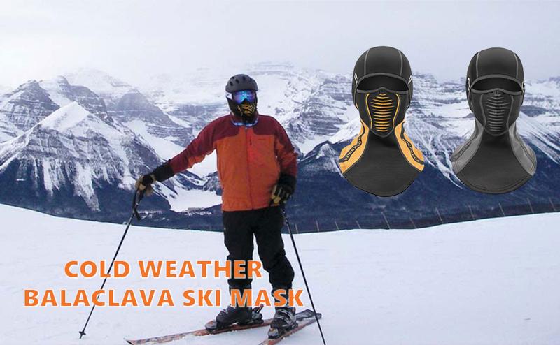 ROCKBROS Ski Mask Cold Weather Balaclava Windproof Fleece Thermal Face Mask Men Women Winter Neck Gaiter Motorcycle Riding