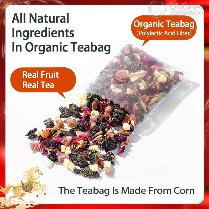 Bogo Sugar Cleanse  Lunar New Year 3.0 Watermelon Oolong Tea 2 Cartons (1 Carton 70g 7g×10packs)×2 With Color Changing Glass Sport Drinking Water Bottle With Oolong Tea Red Pitaya Watermelon Peach Pumpkin Strawberry Apple