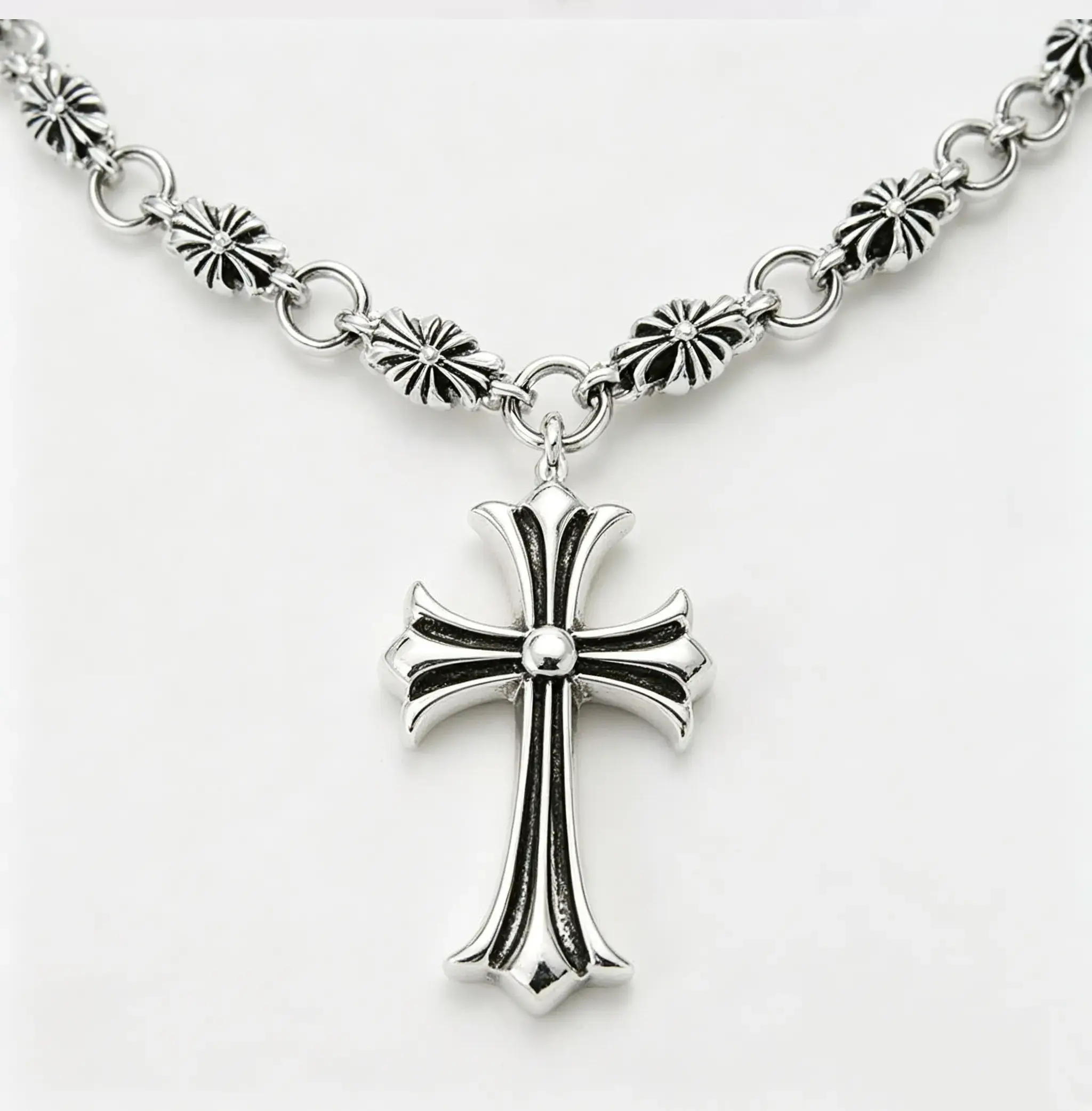 Vintage Cross Necklace for Men Women | Stainless Steel Pendant Chain | Y2K Trendy Jewelry Gift, Necklaces, Chains, Religious Cross Pendant, Accessories For Women，Religious Gift