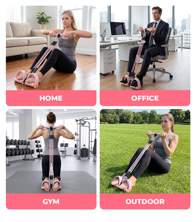 RELIFE REBUILD YOUR LIFE Pedal Resistance Bands with Handles Portable Foot Pedal Resistance Trainer for Full Body Workout Abdomen, Waist, Arms & Legs