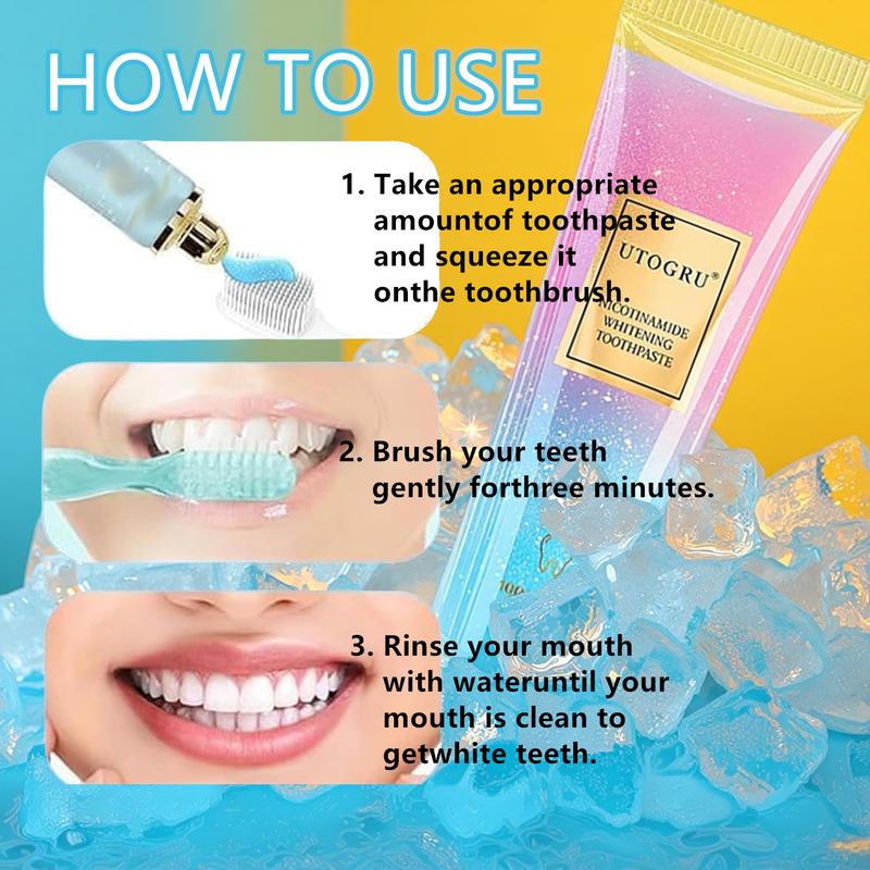 Probiotic Whitening Toothpaste, Utogur Toothpaste, Niacinamide Whitening Toothpastes, Effectively Whitens Teeth, Natural Gentle Remove Tooth Stains (3)