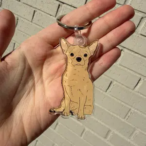 Chihuahua Shepard Keychain | Cute Acrylic Pet Keychain | Tan Chihuahua Dog | Dog Owner Gift