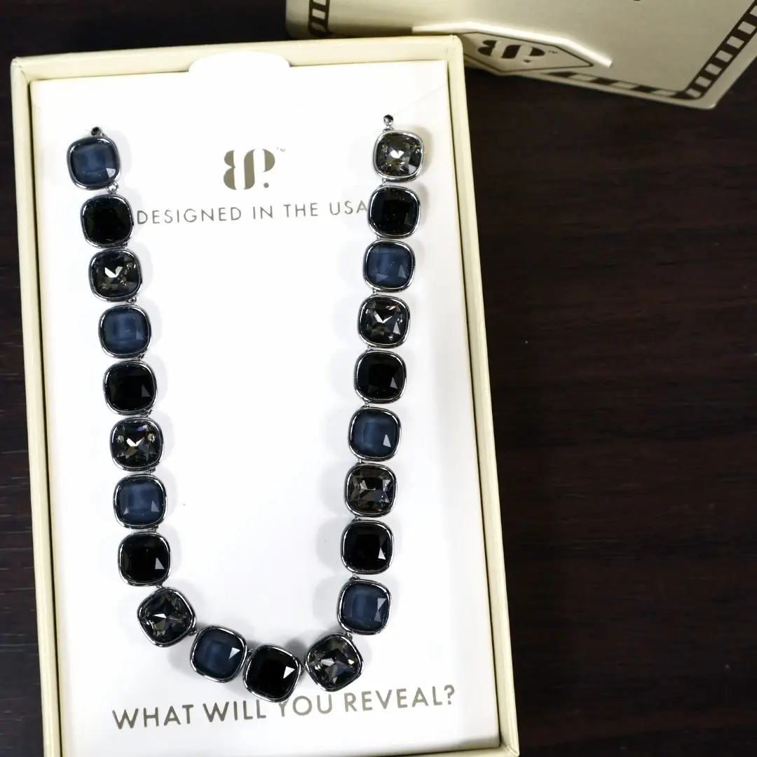BOMB PARTY Jewel Candy Beads Necklace - Luxe Licorice Collection - Elegant Design with Deep-Colored Gemstones, Candy Necklace Beads Necklaces
