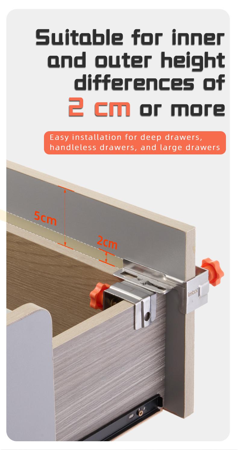 IMBOT Side Mount Drawer Clamp | Universal Drawer Panel & Slide Fixture | Quick-Install Adjustable Clamp | Drawer Panel Tool | Drawer Front Clamps