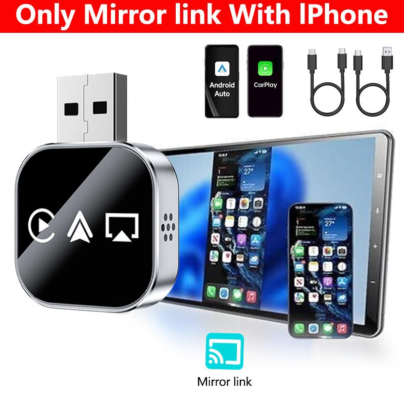 【Yurnlv】Wired to Wireless Carplay Adapter, screen mirror and watching app on your car screen, such as YouTube Tiktok ., the car must has factory wired CarPlay