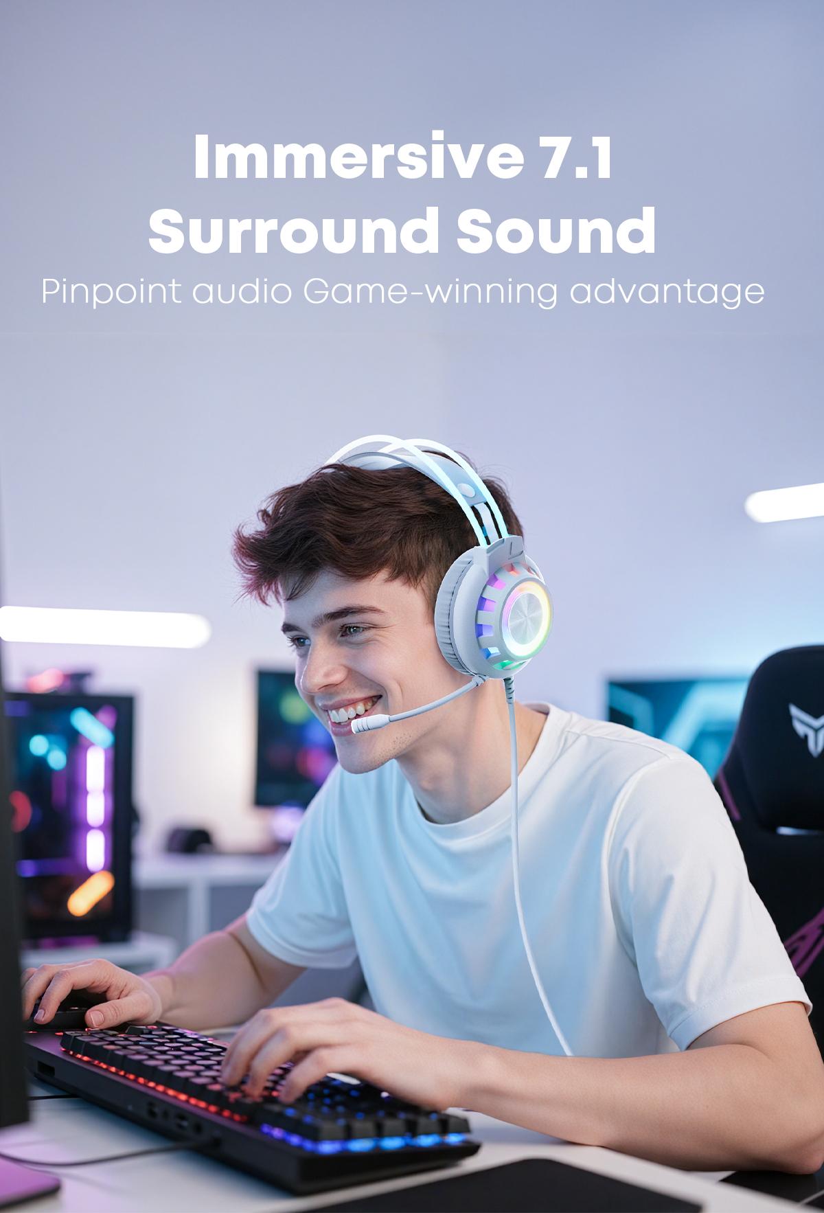 [New Year Picks] TAGRY TRONICX Upgraded G3/G5 Wired PC Gaming Headset with 50mm Driver, ENC Microphone, USB-A Headset with 7.1 Surround Sound, Control Box for PC/PS5 Console/Switch Dock Mode  (Not Compatible with Xbox)