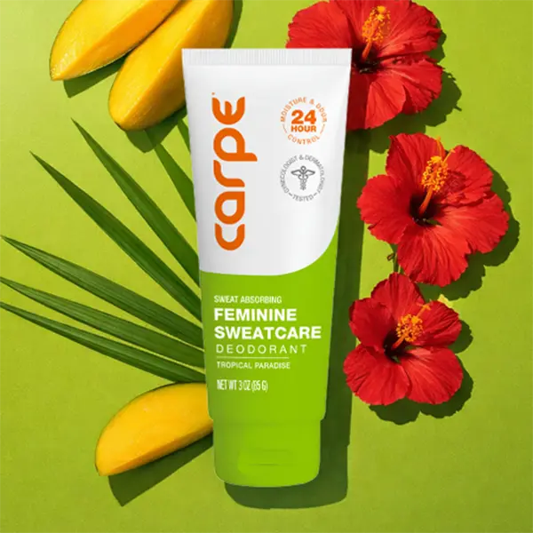 Carpe Feminine Care Deodorant for Sweat and Odor - Aluminum Free, Gynecologist Tested and and pH Balanced Whole Body Deodorant