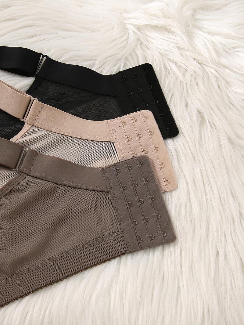 Mimilemon 2PC  Plus Size Lace Push up Bra Comfort Padded Underwire Smoothing Wide Strap Full Coverage Minimizer T-shirt Bra Elegance Chic Womenswear Everyday Everyday Everyday