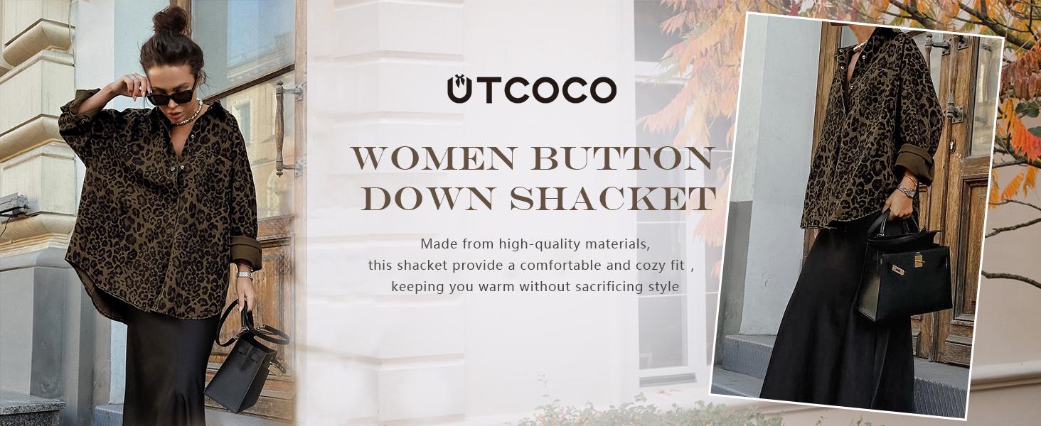 utcoco Womens Fashion Leopard Print Casual Jackets Button Down Shacket Outerwear Fall Outfits for Women 2026 SpringStatements utcoco Womens Fashion Leopard Print Casual Jackets Button Down Shacket Outerwear Fall Outfits for Women 2026 SpringStatements