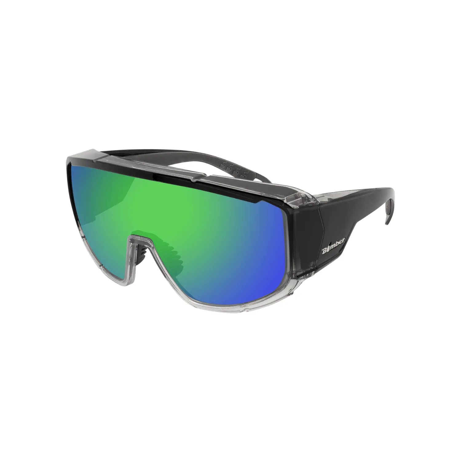 Bomber Eyewear Magnum Bomb | Men's Fit Over Prescription Glasses Safety Sunglasses Unisex ANSI Z87+ Oversized Shield Floating UV Protection Job Site Outdoor Work Large Fit
