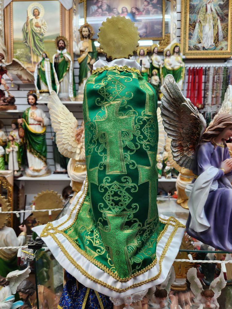 San Judas 20" Inches Tall CON CAPA (6 Estilos para Escojer)  Brand New Statue with Green and Gold Accents Religious Decor Ornaments St Jude Thaddeus With Cape Santo de los Casos Imposibles