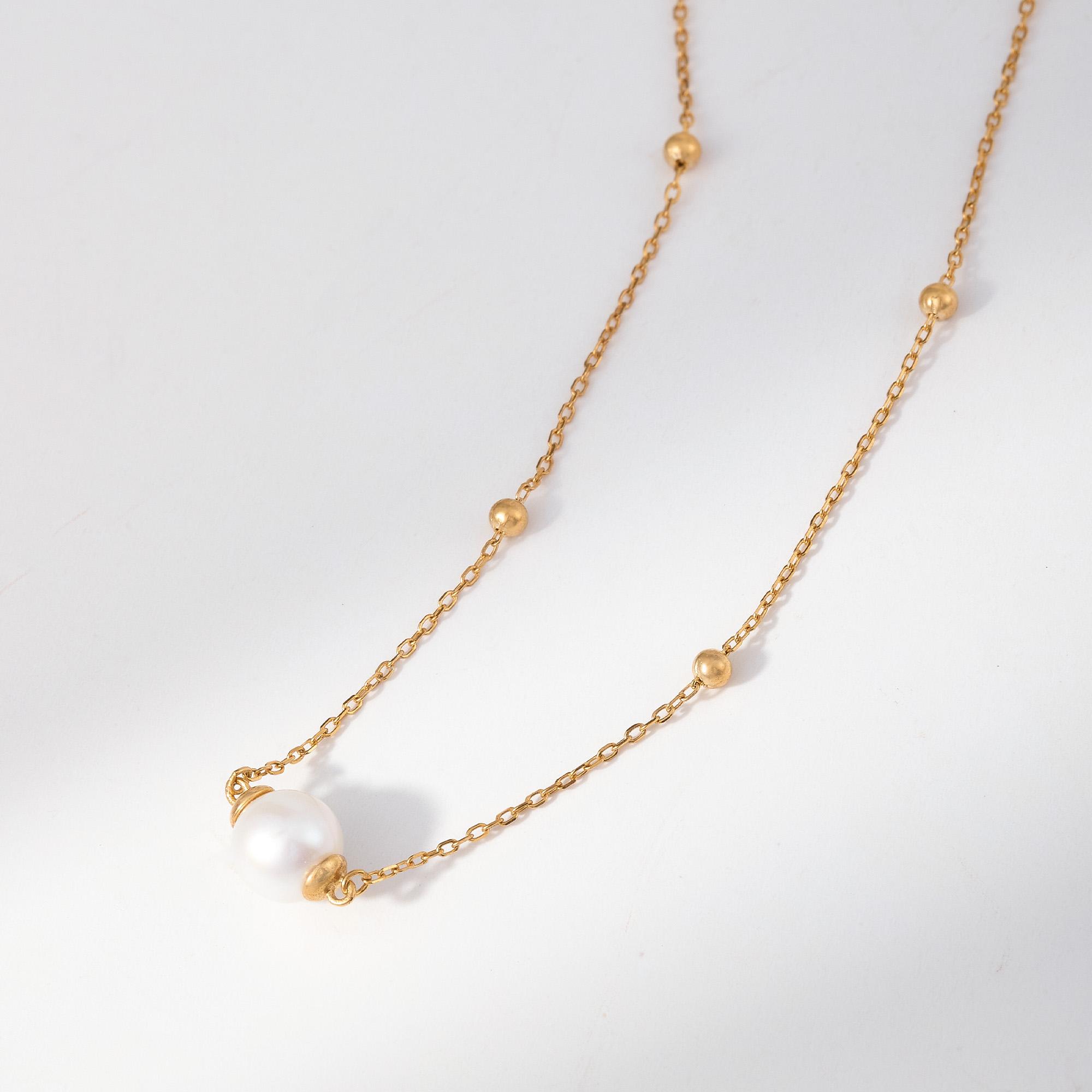 EAMTI Dainty Freshwater Pearl Necklace Adjustable 18K Gold Plated Chain S925 sterling silver Chokers Jewelry Pendant for Women EAMTI Dainty Freshwater Pearl Necklace Adjustable 18K Gold Plated Chain S925 sterling silver Chokers Jewelry Pendant for Women