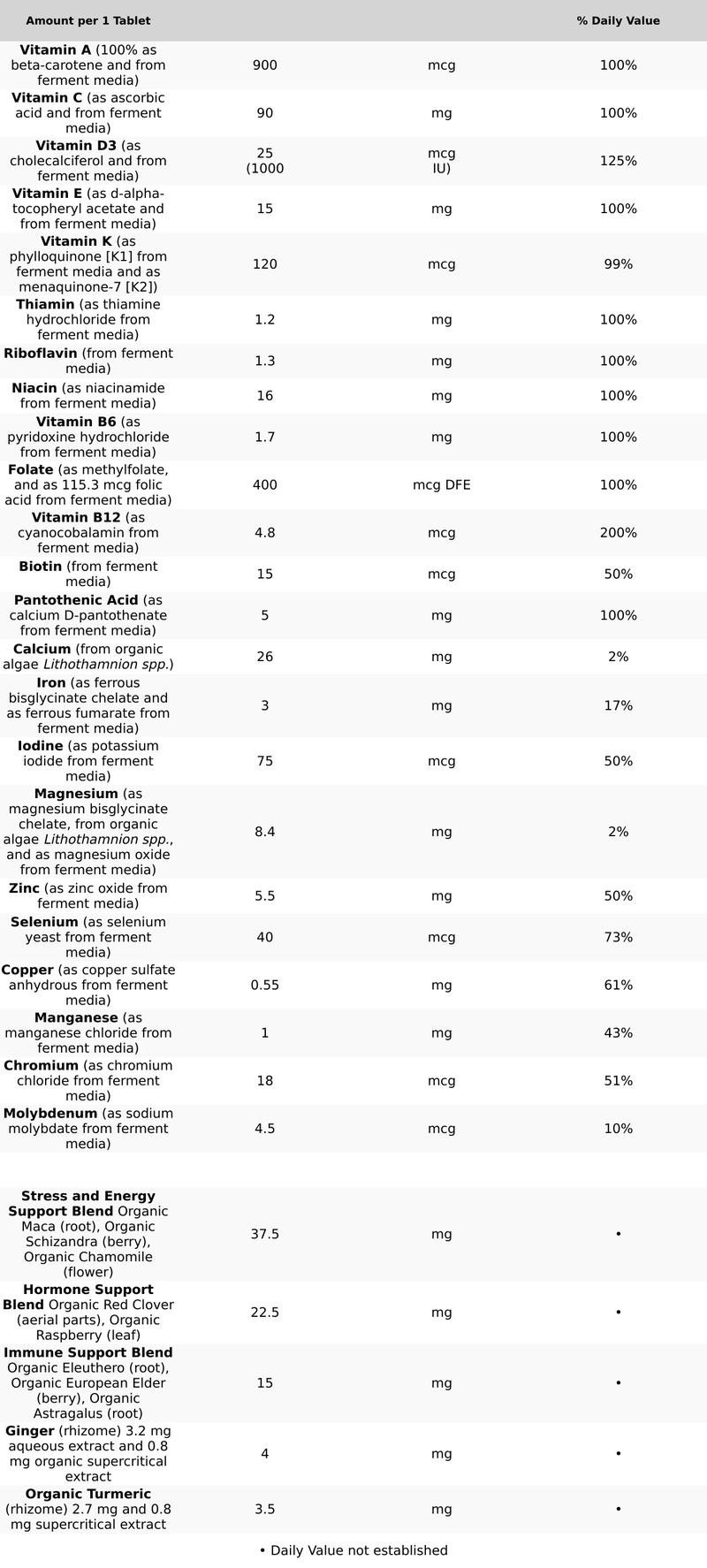 New Chapter Every Woman's One Daily Multivtamin, Vitamins for Women + Immune, Beauty + Energy Support with Fermented Nutrients - 30ct