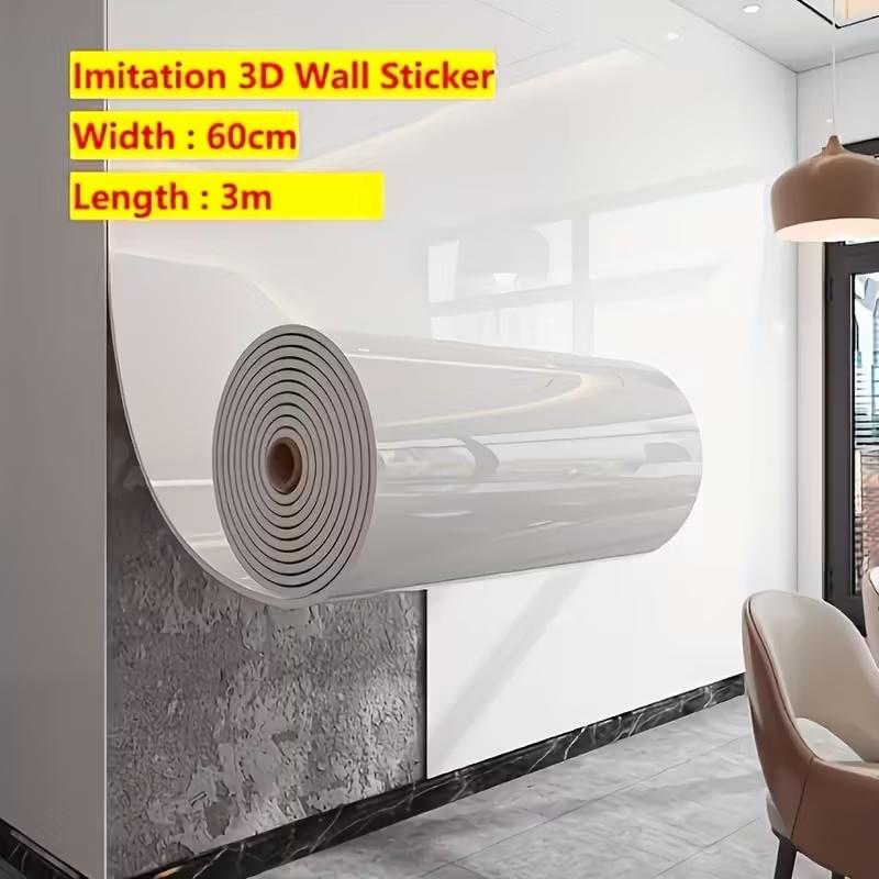 Marble Wallpaper Self-Adhesive Vinyl with 3D Illusion Effect - Removable Peel & Stick Tile Sticker Suitable for Walls, Floors, Ceilings - Realistic Stone Design with Thick Vinyl Layer & UV Print, Bathroom, Backsplash 1Roll(23.62*118.1inch)