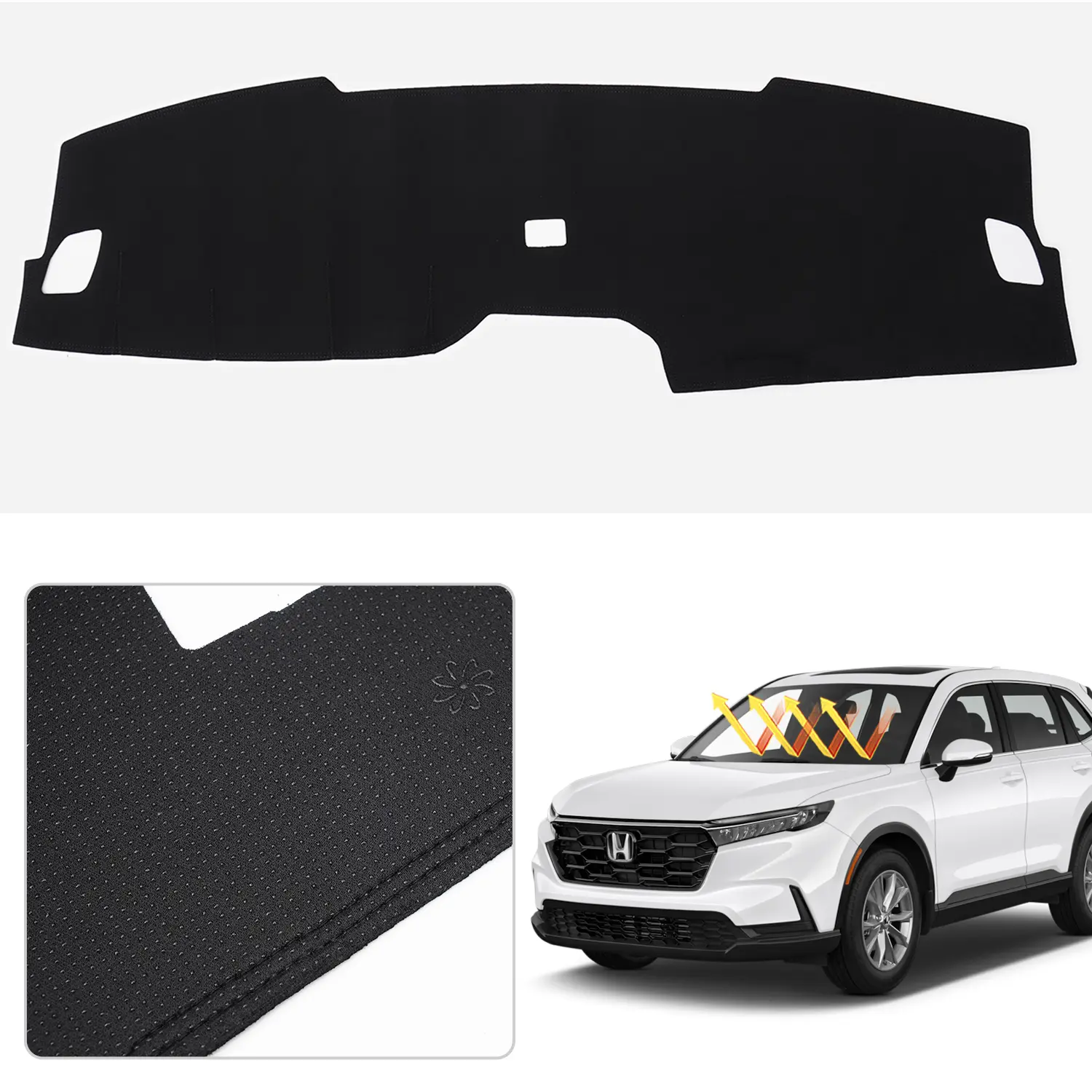 Canvcle Dashboard Cover for CRV CR-V 2023-2025 Suede Material Non-Slip Anti-Glare Mat with Precise Cutouts for Optimal Fit and Sun Protection