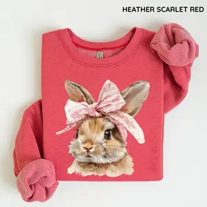 Easter Bunny Unisex Crewneck Sweatshirt, For Her, Unisex Style, 100% Cotton Pullover Top Shirt