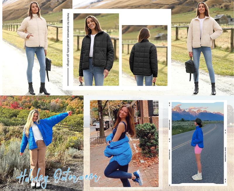 Kingapril Women's Quilted Puffer Jackets Lightweight Zipper Short Padded Coat With Pockets Kingapril Women's Quilted Puffer Jackets Lightweight Zipper Short Padded Coat With Pockets