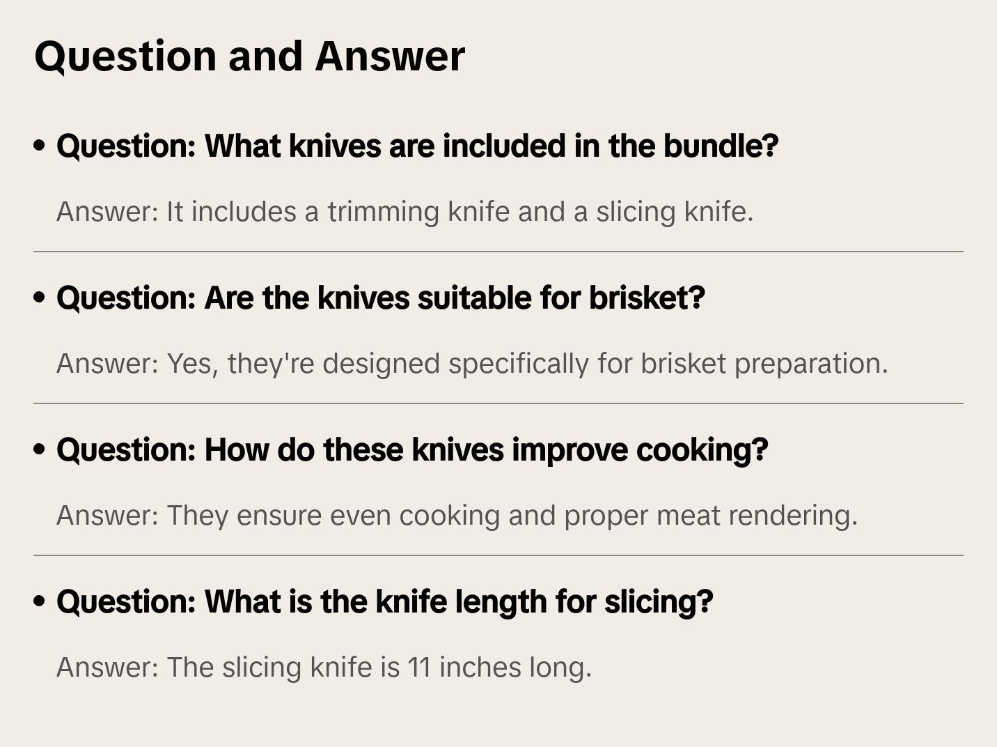 SpitJack  6 Inch Beef Brisket Trimming and Boning Knife and 11" Slicing Knife Bundle. Stainless Steel.