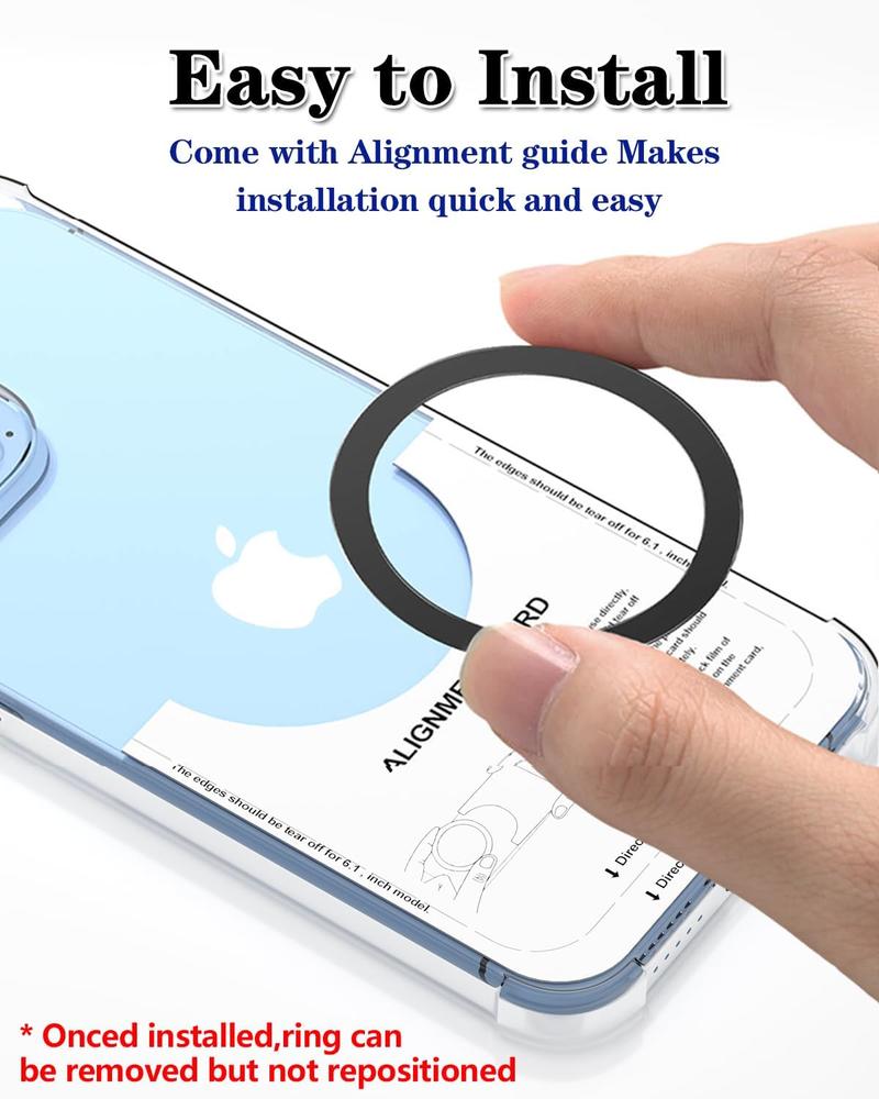 4-Pack Ultra-Thin Metal Rings – 0.4mm Magnetic Stickers for iPhone 12-16, Galaxy S24/S23/S22, Wallets, Grips & Car Mounts