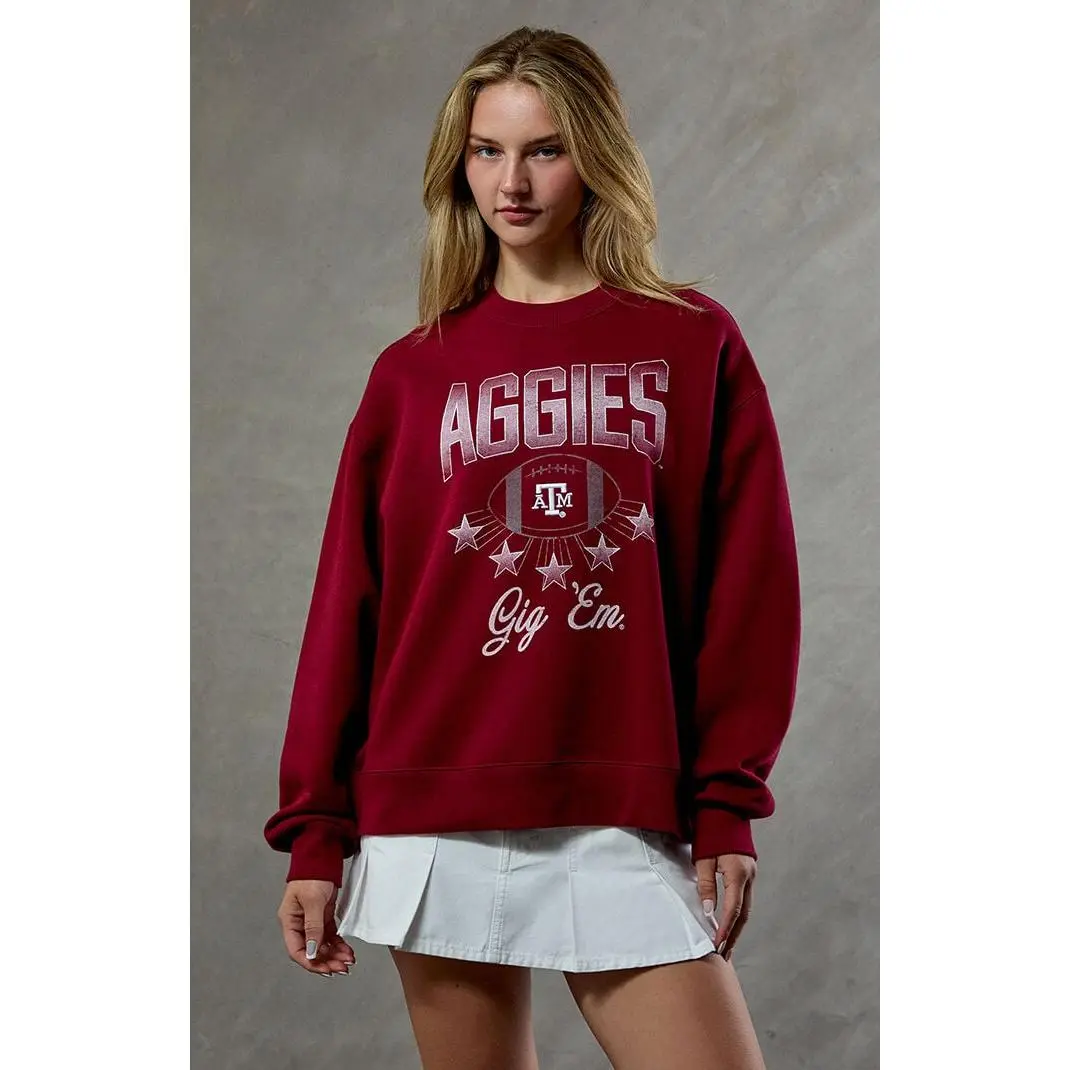 WILD COLLECTIVE Women's Texas A&M Aggies Crew Neck Sweatshirt