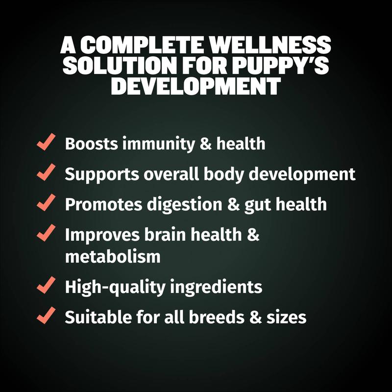 Bully Max Puppy Tabs - Development & Growth Support for Muscle Growth, Immunity, and Wellness - 9,000x Stronger Immune Boost Than Vitamin C