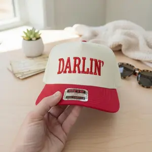Darlin' Embroidered Trucker Hat: Funny Southern Saying, Two-Tone Baseball Cap