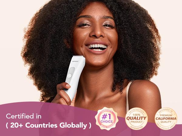 LADYSPOT Bikini Trimmer for Women - Electric Body Hair Shaver & Rechargeable Cordless Trimmer with Detachable Head, Wet/Dry Use for Arms, Legs, Body - Precise, Safe & Waterproof, Best Gift for Loved Ones