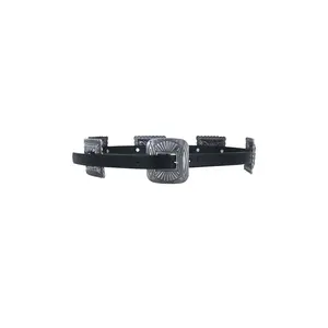Lovers and Friends Bella Buckle Belt in Black & Silver