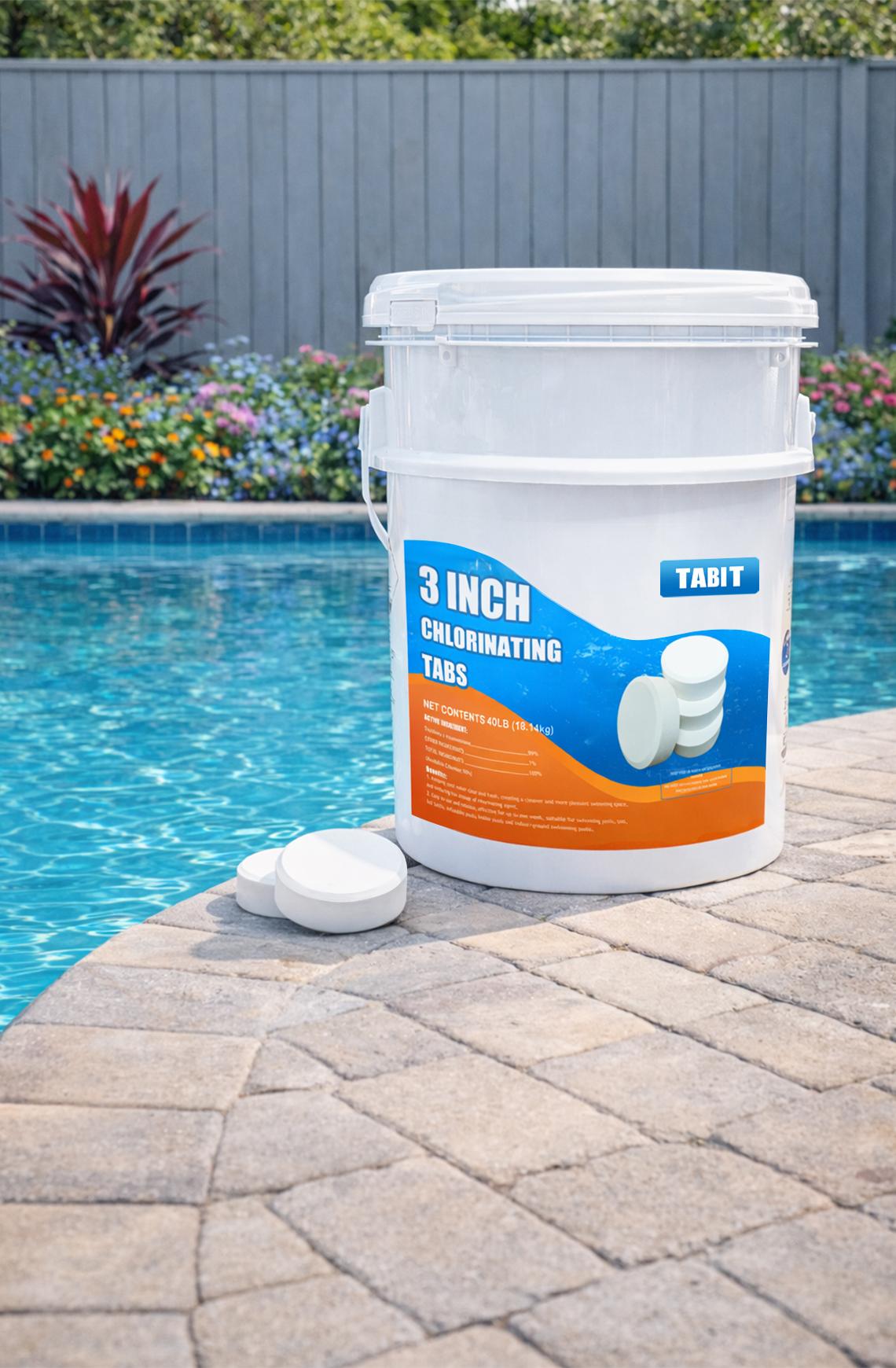 TABIT 3" Chlorine Tabs, 3 Inch Chlorinating Tablets 5 lbs for Swimming Pool, Spa and Hot Tub, Slow Dissolving TABIT 3" Chlorine Tabs, 3 Inch Chlorinating Tablets 5 lbs for Swimming Pool, Spa and Hot Tub, Slow Dissolving