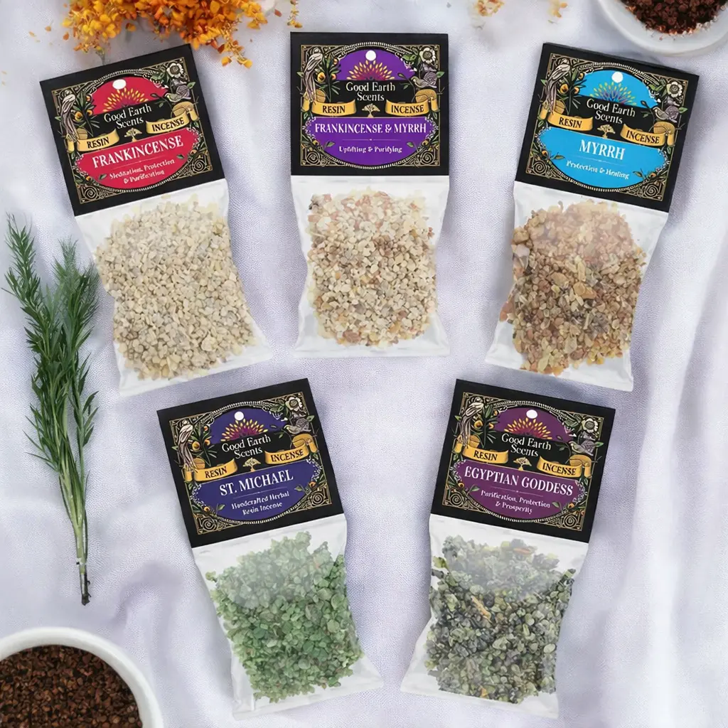 Natural Resin Incense: Frankincense, Myrrh, and Herbal Blends Calming Home Fragrance Aromatherapy Scent Diffuser