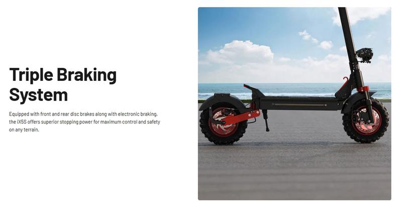 【Holiday Haul】EX5S Off-road Foldable Electric Scooter 1000W 11" Pneumatic Tubeless Tires 28MPH Speed Long Range of 40Miles High-Performance Dual-Suspension Electric Scooter Powerful Adult Commuting urban Electric Scooter, Adjustable Height, 48V 15Ah