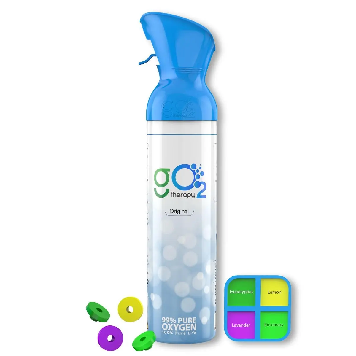 gO2Therapy 12L Portable Oxygen Canister With 4 Fragrance Options For Sports, Travel, Altitude & Fitness Activities