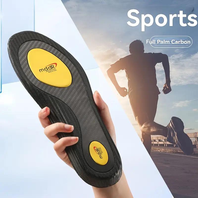Big Size Carbon Plate Arch Support Insole for Sports Shoes Anti Slip Low Arch Support High Elasticity Shock Absorption Anti Torsion Ergonomic Comfort for Work Boots and Various Shoes